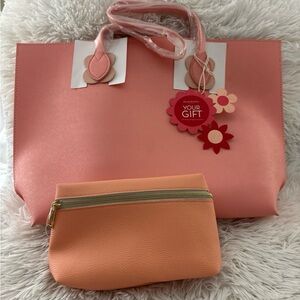 Estée Lauder Peach Tote Bag – GWP | Includes Matching Makeup Bag